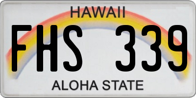 HI license plate FHS339