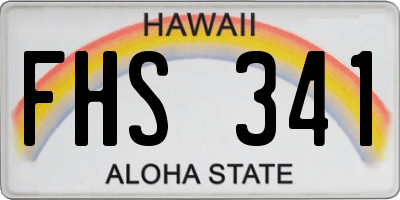 HI license plate FHS341