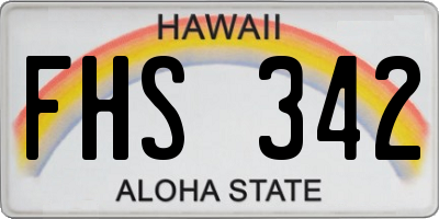 HI license plate FHS342