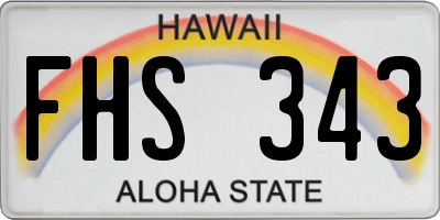 HI license plate FHS343
