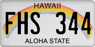 HI license plate FHS344