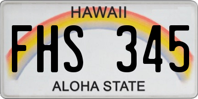 HI license plate FHS345
