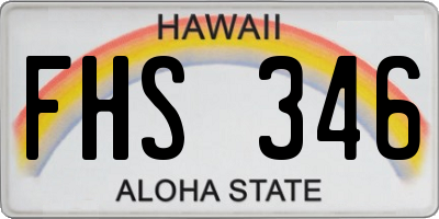 HI license plate FHS346