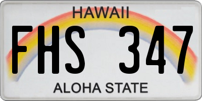 HI license plate FHS347