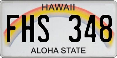 HI license plate FHS348