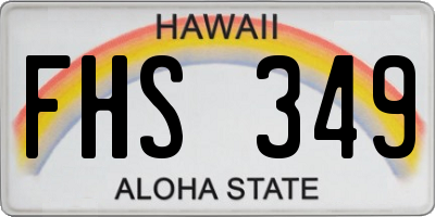 HI license plate FHS349