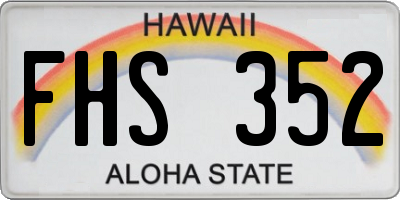 HI license plate FHS352