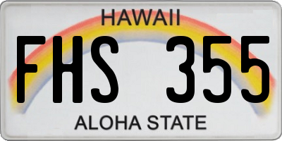 HI license plate FHS355