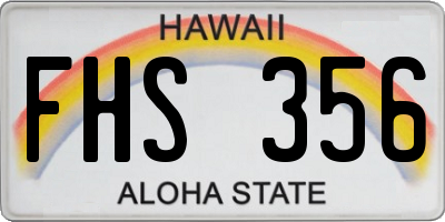 HI license plate FHS356