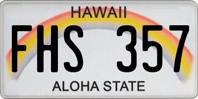 HI license plate FHS357