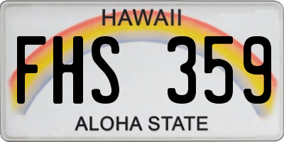 HI license plate FHS359