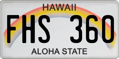 HI license plate FHS360