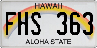 HI license plate FHS363