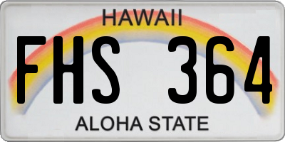 HI license plate FHS364