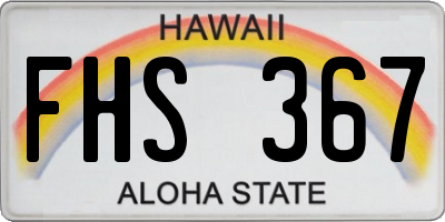 HI license plate FHS367