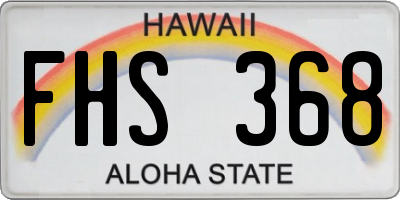 HI license plate FHS368