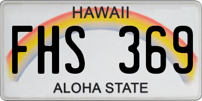 HI license plate FHS369