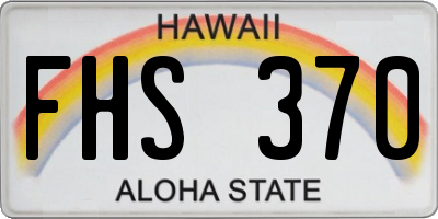 HI license plate FHS370