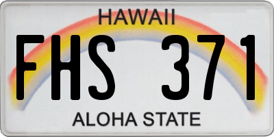 HI license plate FHS371