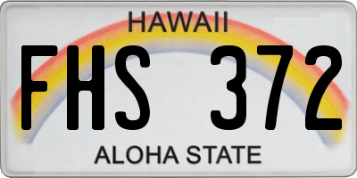 HI license plate FHS372