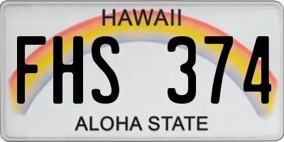 HI license plate FHS374