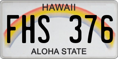 HI license plate FHS376