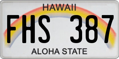 HI license plate FHS387