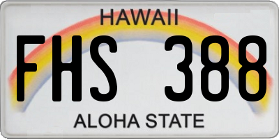 HI license plate FHS388