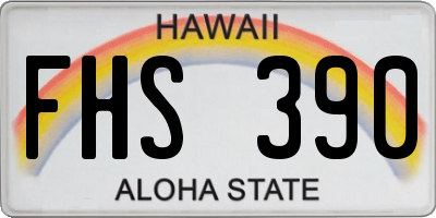 HI license plate FHS390