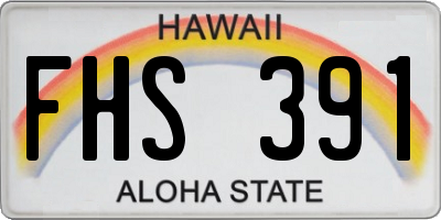 HI license plate FHS391