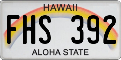 HI license plate FHS392