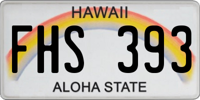 HI license plate FHS393