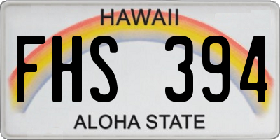 HI license plate FHS394