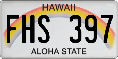 HI license plate FHS397
