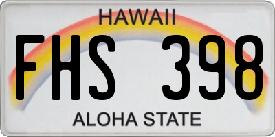 HI license plate FHS398