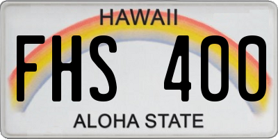 HI license plate FHS400