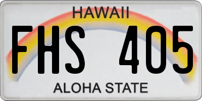 HI license plate FHS405
