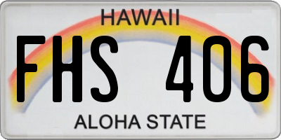 HI license plate FHS406