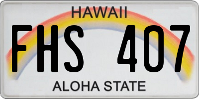HI license plate FHS407
