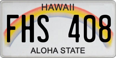 HI license plate FHS408