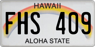 HI license plate FHS409