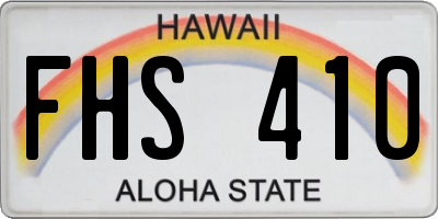 HI license plate FHS410