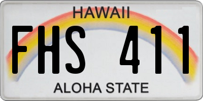 HI license plate FHS411