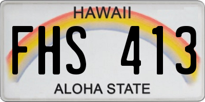 HI license plate FHS413