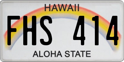 HI license plate FHS414