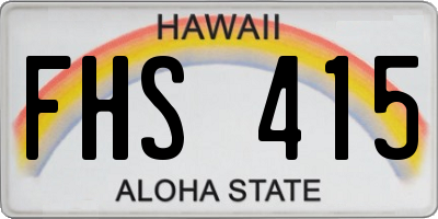 HI license plate FHS415