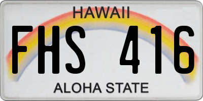 HI license plate FHS416