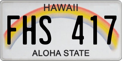 HI license plate FHS417