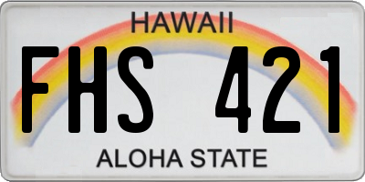 HI license plate FHS421