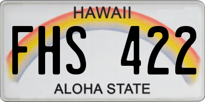 HI license plate FHS422